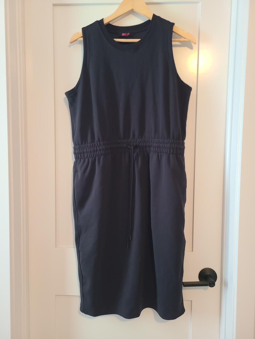 Active USA Sleeveless Black Drawstring Dress